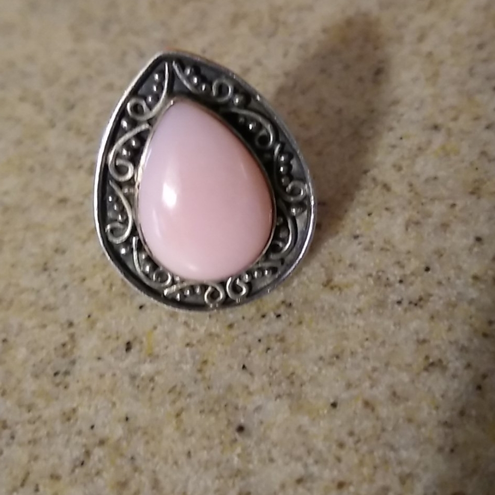 💯Genuine Peruvian Pink Opal w/Bali Design